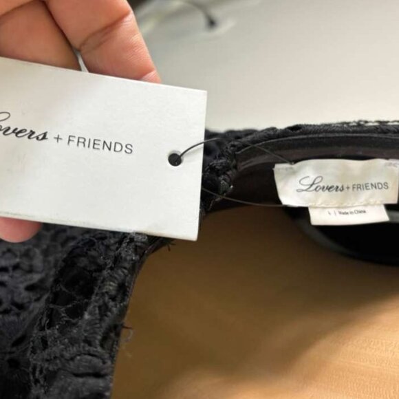 Lovers+Friends Womens Asymmetrical Festive Long Embroidered Dress Black Size L - Picture 4 of 12